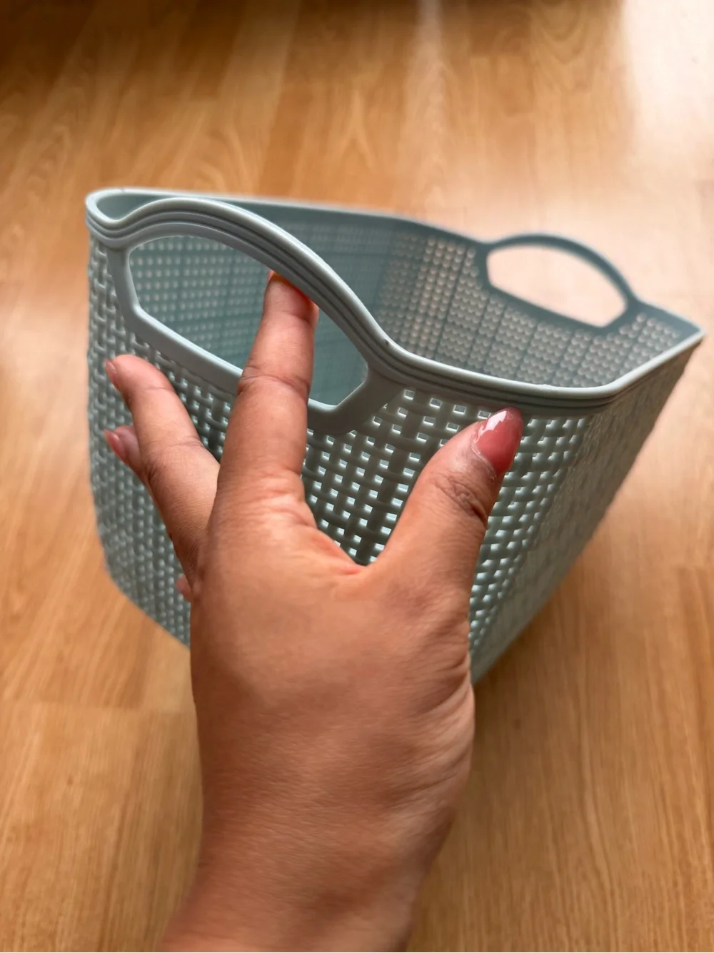 Light Blue Woven-Style Storage Basket - Brand